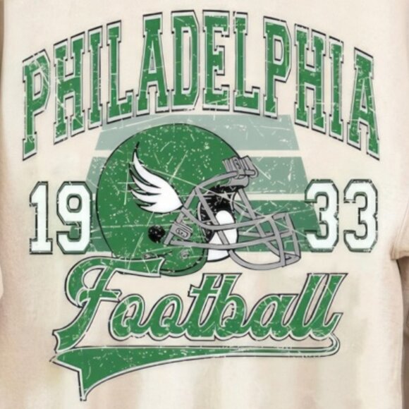 Philadelphia Football Sweatshirt, Vintage Style Philadelphia Eagles Crewneck Fan - Picture 3 of 4
